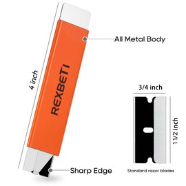 REXBETI 12 Pack Box Cutter, Retractable Cardboard Cutter, Razor Blade Scraper, Handy Box Opener, More Sharp Single Edge Razor Blade Box Cutter Set for Packages Papers and Boxes, Antirust Utility Knife