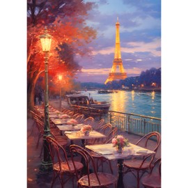 1000 piece jigsaw puzzles for adults-Riverside Paris puzzle Jigsaw Puzzles 1000 Pieces Eiffel Tower Puzzles for Adults 1000 Pieces Paris Night View Oil Painting Puzzle 1000 Pieces for Adults