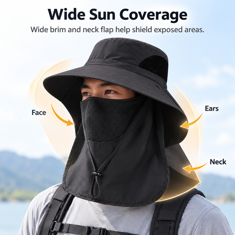 Outdoor Sun Hat for Hiking & Fishing – Wide Brim