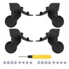 2 Pair Replacement Wheels for Luggage 360 Swivel Dual Suitcase