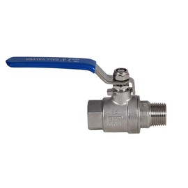 JIVTO Stainless Steel Ball Valve 1/2" BSP Male to Female 2 Pcs Type Full Connection Valve for Water, Oil and Gas