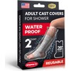 Mighty-X 100% Waterproof Cast Covers for Shower Leg -【Watertight Seal】- Reusable 2pk Half Leg Cast Covers - Cast Protector for Shower Leg Adult Knee, Ankle, Foot