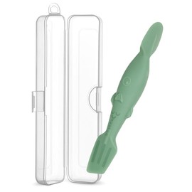 haakaa Baby Diaper Cream Spatula, Mess-free Silicone Diaper Rash Cream Applicator with Carrying Case, Diaper Cream Brush for Baby, Pea Green - Color: Pea Green