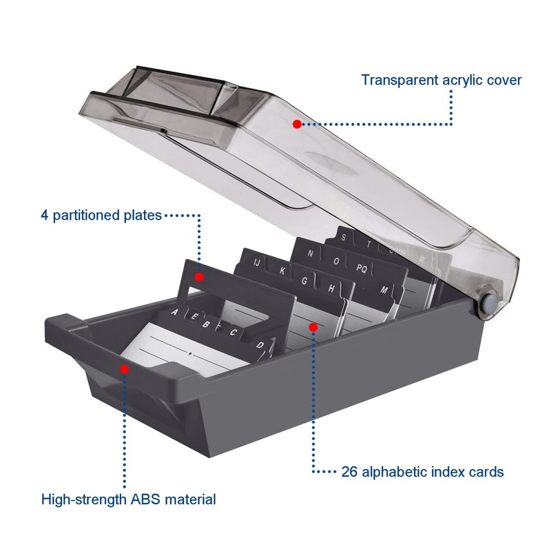 GOCUODE 500 Cards Business Card Box Desktop, Box for Business