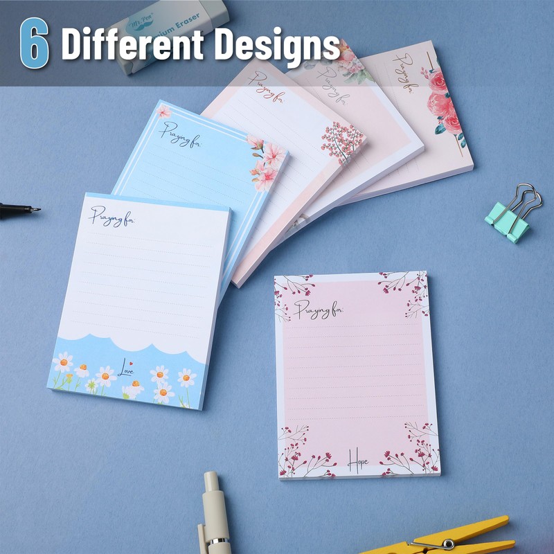 Mr. Pen- Lined Sticky Notes, 3”x4”, 6 Pads, Floral Sticky