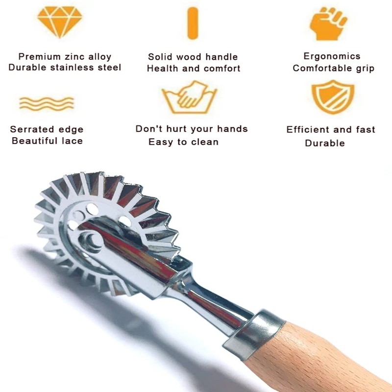 MTOMDY Pastry Wheel Cutter,Pastry and Pasta Cutter Wheel,For Ravioli, Pasta,