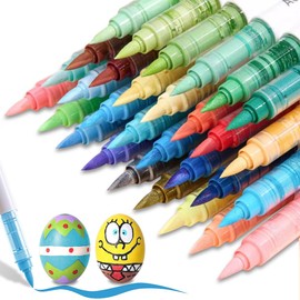 Yolaka Water Based Acrylic Paint Markers, 9 Colors Acrylic Paint Pens Set with Soft Brush Tip, Marker Pen for Rock Painting, Egg, Wood, Glass, Paper, Acrylic Painter Ink (Colorful Black Series)