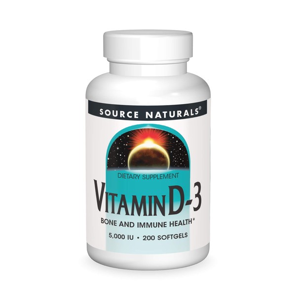 Source Naturals Vitamin D-3 5000 iu Supports Bone & Immune Health - 200 Softgels