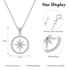 X9H8N9 SKZ Compass Necklace Pendant Jewelry Stray Inspired Merch Cubic Zirconia 18K Gold Plated for Stay Fans Gifts