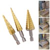 Step Drill Bit Set with 1/4-inch Hex Shank Titanium HSS