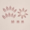 24 PCS Almond Medium Fake Nails,French Tip Press on Nails,