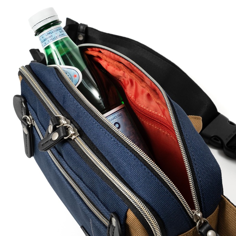 Mustache JJL-0321 Men's Body Bag, Waist Bag, Polyester, Black