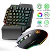 FELiCON One Handed Gaming Keyboard and Mouse Combo, Rainbow Backlit