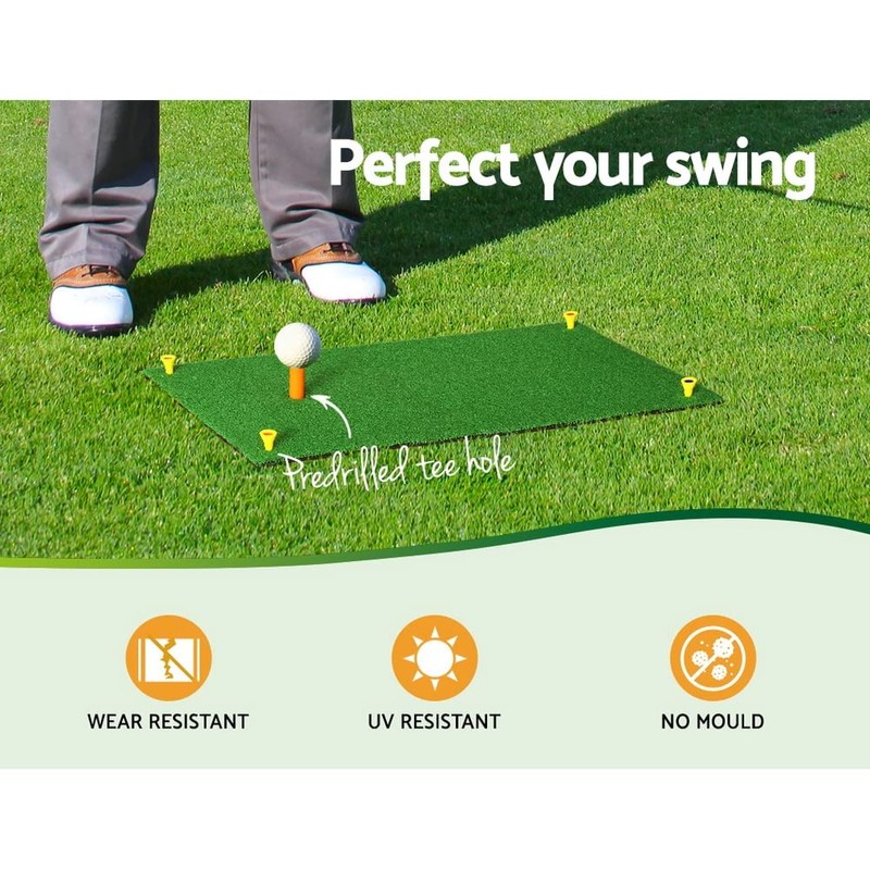 Everfit Golf Hitting Mat, 60 x 30cm Green Golfs Practice