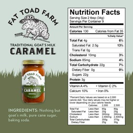 Fat Toad Farm salsa de caramelo de leche de cabra tradicional, tarro de 8 fl oz, cajeta, sin gluten