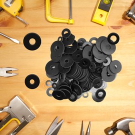 120Pcs Rubber Washer Kit, 12/18/20/25/30mm Rubber Flat Washer Heavy Duty Rubber Washers for Bolts, Rubber Grommets Bolts for Screws Household Plumbing Appliances Faucets Glass Shower Door