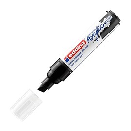 edding 5000 marcador acrílico ancho - negro - 1 marcador de pintura acrílica impermeable - punta cincel 5-10 mm - marcador de pintura acrílica para di