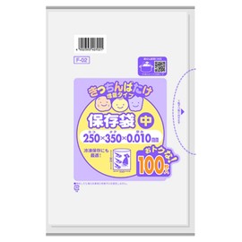 Chitabatake Storage Bags, Medium, Translucent, 100 Sheets F02