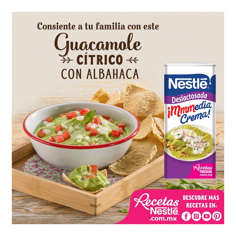 Nestle Media Crema Deslactosada, 190 g