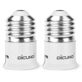 DiCUNO DiCUNO E27 to B22 Socket Converter Screw to Bayonet Socket Adapter ES to BC Lamp Base Adapter for LED Bulbs and Incandescent and CFL Bulbs (2 Packs)