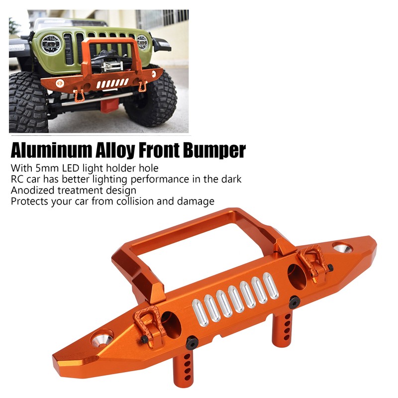 Aluminum Alloy Front Bumper RC Car Upgrade Accessory with LED