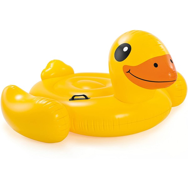 Intex Yellow Duck Inflatable Ride-On, 58" X 58" X 32", for Ages 14+