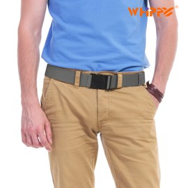 WHIPPY Elastic Belt Men's Adjustable Outdoor Stretch Belt Unisex Work Belt for Women Men Fabric Belt with Plastic Buckle, C-grey