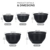 5-Piece Plastic Mixing Bowls with Lids Set for Kitchen, Nesting