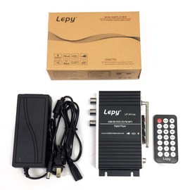 LEPY LP-A7 USB 2 CH Compact Audio Amplifier, USB/SD Card Playable, Remote Control, Bluetooth Compatible, Output 20W + 20W, Hi-Fi Stereo Amplifier, 12 V, 5A Adapter Included