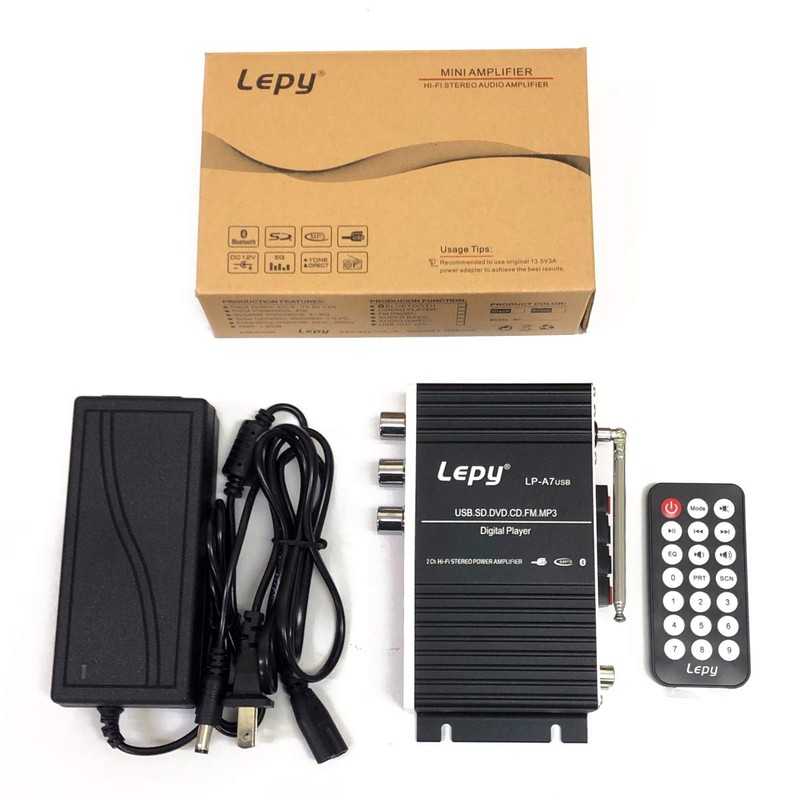 LEPY LP-A7 USB 2 CH Compact Audio Amplifier, USB/SD Card