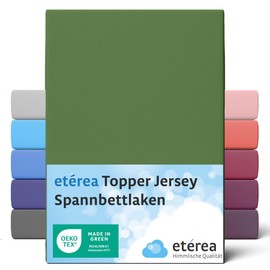 etérea Jersey Topper, Divan Bed Fitted Sheet - 100% Cotton - for a Topper Height of 5 - 10 cm