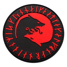 Viking Úlfhédnar No Mercy Only Violence Wolf Odin God Patch (3D PVC Rubber-Red -V3)
