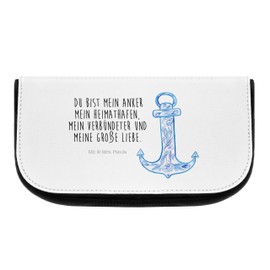 Mr. & Mrs. Panda Cosmetic Bag Anchor Blue - Gift, Good Mood, Animal Motifs, Funny Sayings, Makeup Bag, Cosmetic Bag, White, Hand Drawn