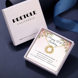 60th Birthday Gifts for Women 925 Sterling Silver Birthday Necklace 3 4 5 6 7 Decade Interlocking Circles Necklace Happy 30th 40th 50th 60th 70th Birthday Necklaces for Daughter Mom Birthday Jewelry