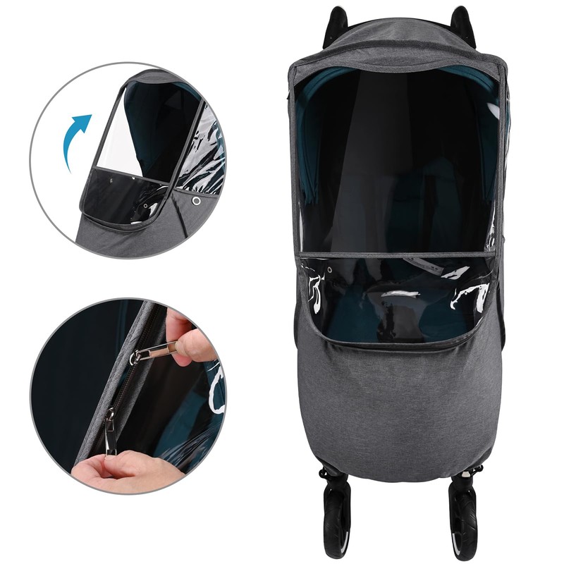 Bebamour Stroller Rain Cover,Universal Stroller Accessory,Waterproof,Windproof Protection,Baby Travel Weather Shield