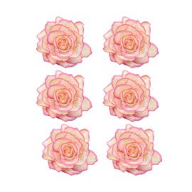 Lofruiin Women's 6Pcs Vintage Elegent Rose Flower Hairpin Hair Clip with Brooch for Party Travel Festivals (Rose Pink)
