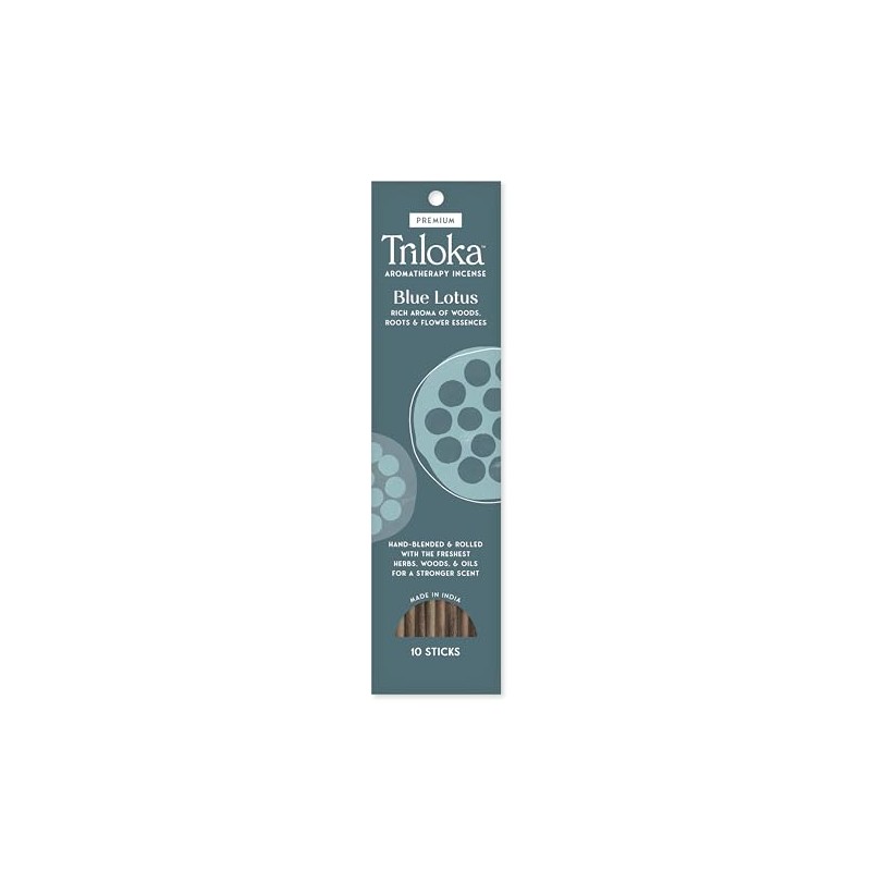 Triloka Premium Incense, Blue Lotus, 10 Sticks
