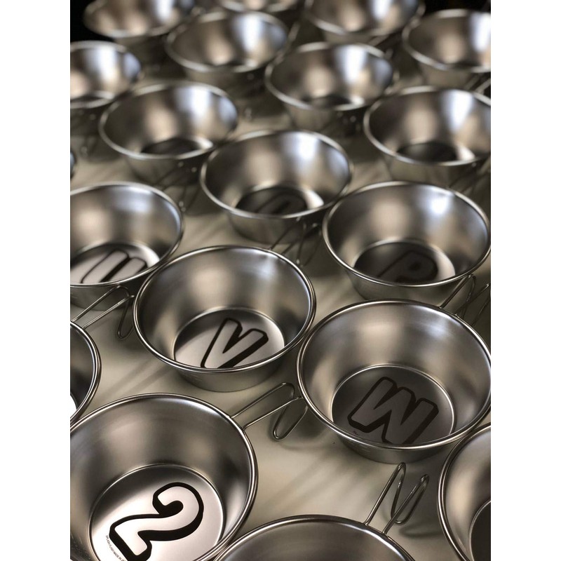 SPLASH FLASH Alphabet Shera Cup Stainless Steel Open Fire Initial