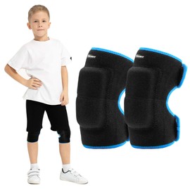 YEEKORO Knee Pads for kids, Youth Knee Support Non-Slip Breathable Knee Compression Sleeve Adjustable Protective Knee Pads for Volleyball, Weightlifting, Basketball, Skating, Cycling(Blue,M)