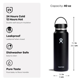 Wide Mouth Stainless Steel Bottle, Wide Mouth, 40 oz, 1.1 L; Reef, Hot or Cold Water Bottle (Genuine Japanese Product)