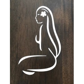 Handmade Hawaii Island Girl Sticker - Aloha Hawaiian Surf Tropical Surfing Longboard Beer