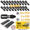 20 x SabreCut SCPB25_20 25mm PZ2 PZ3 PH2 Impact Screwdriver