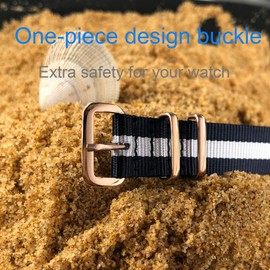 MZBUTIQ 14mm Blue/White/Blue Thin Striped Nylon Watch Strap Watch Strap Replacement for Women