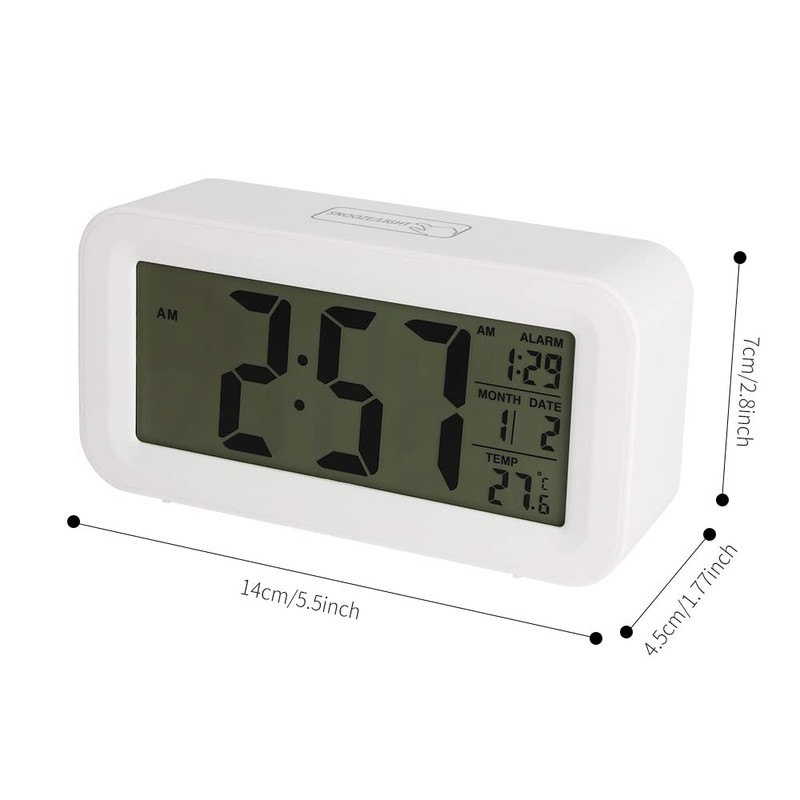 Digital Alarm Clock, Big LCD Digit Clock Display with Temperature,