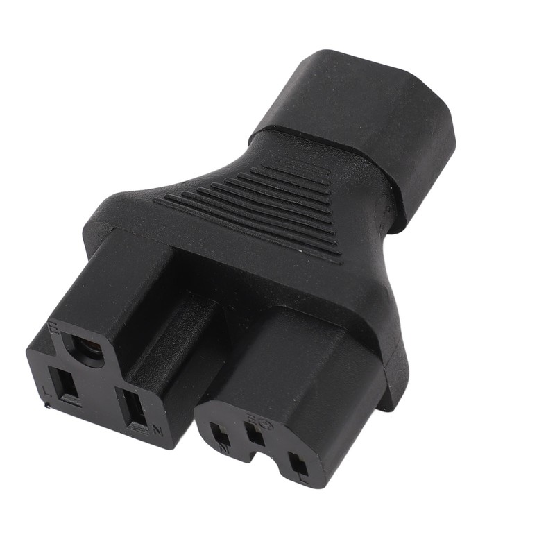 IEC320 C14 to C13 and 5‑15R Power Adapter Male to