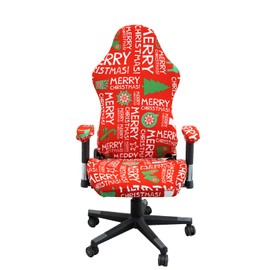 ACOFRR Gaming Chair Covers Slipcovers, Stretch Removable Washable Computer Reclining Gaming Chair Protector Slipcovers with Armrest Cover (No Chairs) (Christmas-Vermilion)