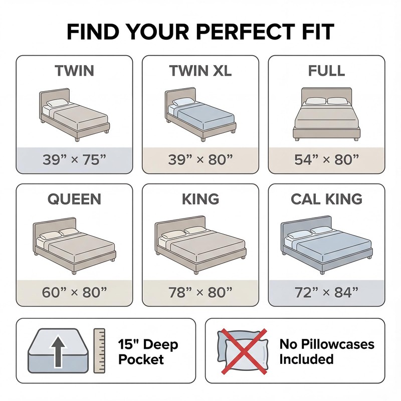 Waffle Weave Twin XL Fitted Sheet Deep Pocket 15" -