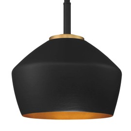Miseno ML98584 Single Light 9" Wide Pendant - Black/Antique Brass