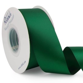Ribbli Forest Green Double Faced Satin Ribbon,1-1/2” x Continuous 25 Yards,Use for Craft Bows Bouquet, Gift Wrapping, Wedding Decoration, Floral Arrangement