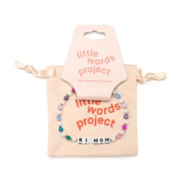 Little Words Project Number 1 Mom Bracelet, The Original Word Bracelet, Made with Colorful Beads and Plated Brass Hardware, Handcrafted Design & Positive Message, Size ML